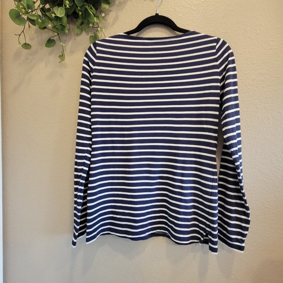 Boden | Long Sleeve Breton Top | Navy & White Stripes | Size 6 - Picture 4 of 5